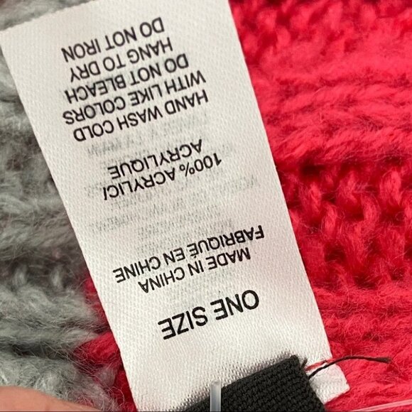 NWT Nordstrom Free Press Infinity Knit Scarf Red Grey New With Tags Warm Cozy - Picture 4 of 7